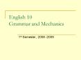English 10 Grammar and Mechanics PowerPoint PPT Presentation