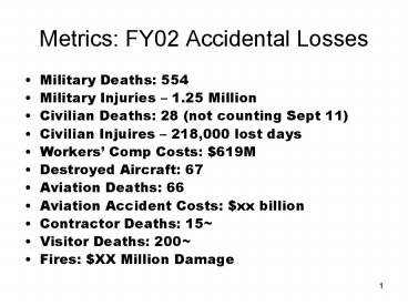Metrics: FY02 Accidental Losses