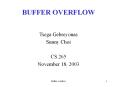 BUFFER OVERFLOW PowerPoint PPT Presentation