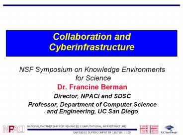 Collaboration and Cyberinfrastructure