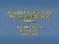 Avoidable Occupational and Environmental Causes of Cancer PowerPoint PPT Presentation