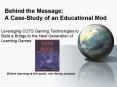 Behind the Message: A CaseStudy of an Educational Mod PowerPoint PPT Presentation