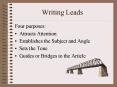 Writing Leads PowerPoint PPT Presentation