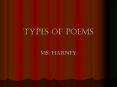 Types of Poems PowerPoint PPT Presentation