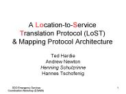 SDOEmergency Services Coordination Workshop ESW06