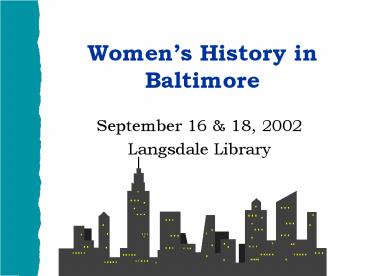 Womens History in Baltimore