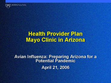 Health Provider Plan Mayo Clinic in Arizona