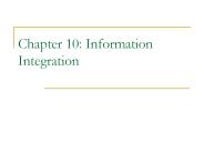 Chapter 10: Information Integration