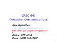 CPSC 441 Computer Communications PowerPoint PPT Presentation
