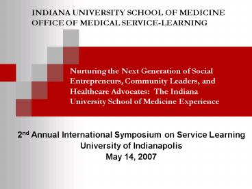 Nurturing the Next Generation of Social Entrepreneurs, Community Leaders, and Healthcare Advocates: