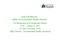 Lead and Mercury: Subtle Environmental Health Hazards PowerPoint PPT Presentation
