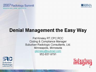 Denial Management the Easy Way