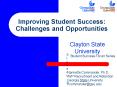 Improving Student Success: Challenges and Opportunities PowerPoint PPT Presentation
