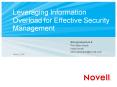 Leveraging Information Overload for Effective Security Management PowerPoint PPT Presentation