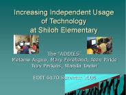 Increasing Independent Usage of Technology at Shiloh Elementary