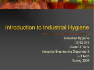 Introduction to Industrial Hygiene