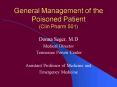General Management of the Poisoned Patient Clin Pharm 501 PowerPoint PPT Presentation