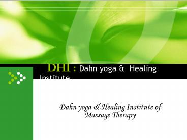 DHI : Dahn yoga