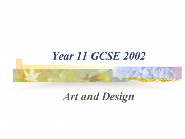 Year 11 GCSE 2002