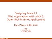 Designing Powerful Web Applications with AJAX
