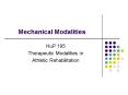 Mechanical Modalities PowerPoint PPT Presentation