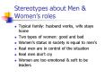 Stereotypes about Men PowerPoint PPT Presentation