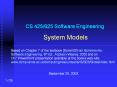 CS 425/625 Software Engineering  System Models PowerPoint PPT Presentation