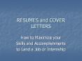 RESUMES and COVER LETTERS PowerPoint PPT Presentation