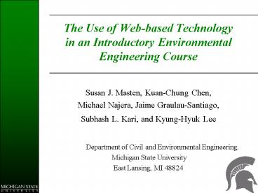 The Use of Webbased Technology in an Introductory Environmental Engineering Course