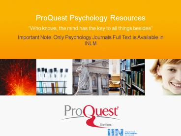 ProQuest Psychology Resources
