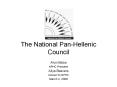 The National PanHellenic Council PowerPoint PPT Presentation