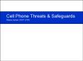 Cell Phone Threats PowerPoint PPT Presentation