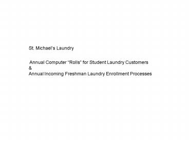 St. Michaels Laundry
