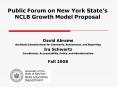 Public Forum on New York States NCLB Growth Model Proposal PowerPoint PPT Presentation