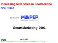 Increasing Milk Sales in Foodservice Results Focus Group Research Results Consumers' Milk Purchasing PowerPoint PPT Presentation
