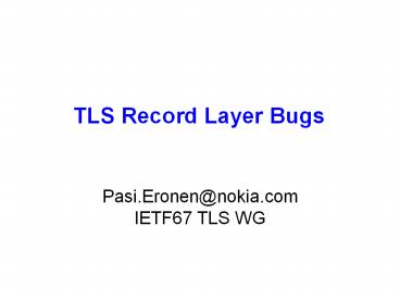 Mozilla NSS OK. Certicom OK. GnuTLS OK. Sun JSSE OK