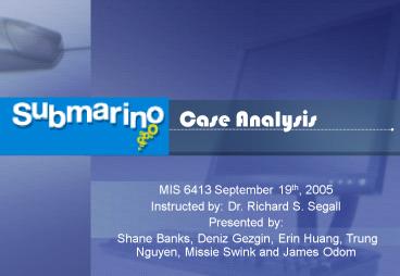 Submarino Team 2 PresenationFall 2005