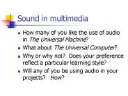 Sound in multimedia