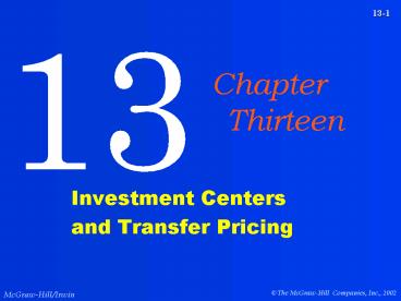 Investment Centers
