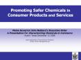 Promotion of Safer Chemicals in Consumer Products and Services PowerPoint PPT Presentation