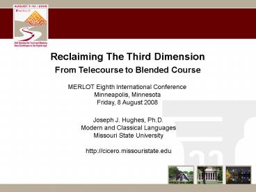 Reclaiming The Third Dimension