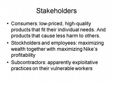 Stakeholders