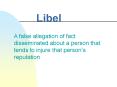 Libel PowerPoint PPT Presentation