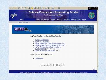 Select MyPay: Enter Here ?