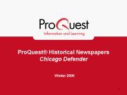ProQuest Historical Newspapers Chicago Defender