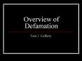 Overview of Defamation PowerPoint PPT Presentation