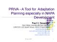 PRIVA - A Tool for Adaptation Planning especially in NAPA Development PowerPoint PPT Presentation