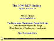 The LOM RDF binding update 20030619