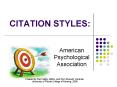 CITATION STYLES: PowerPoint PPT Presentation