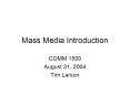 Mass Media Introduction PowerPoint PPT Presentation